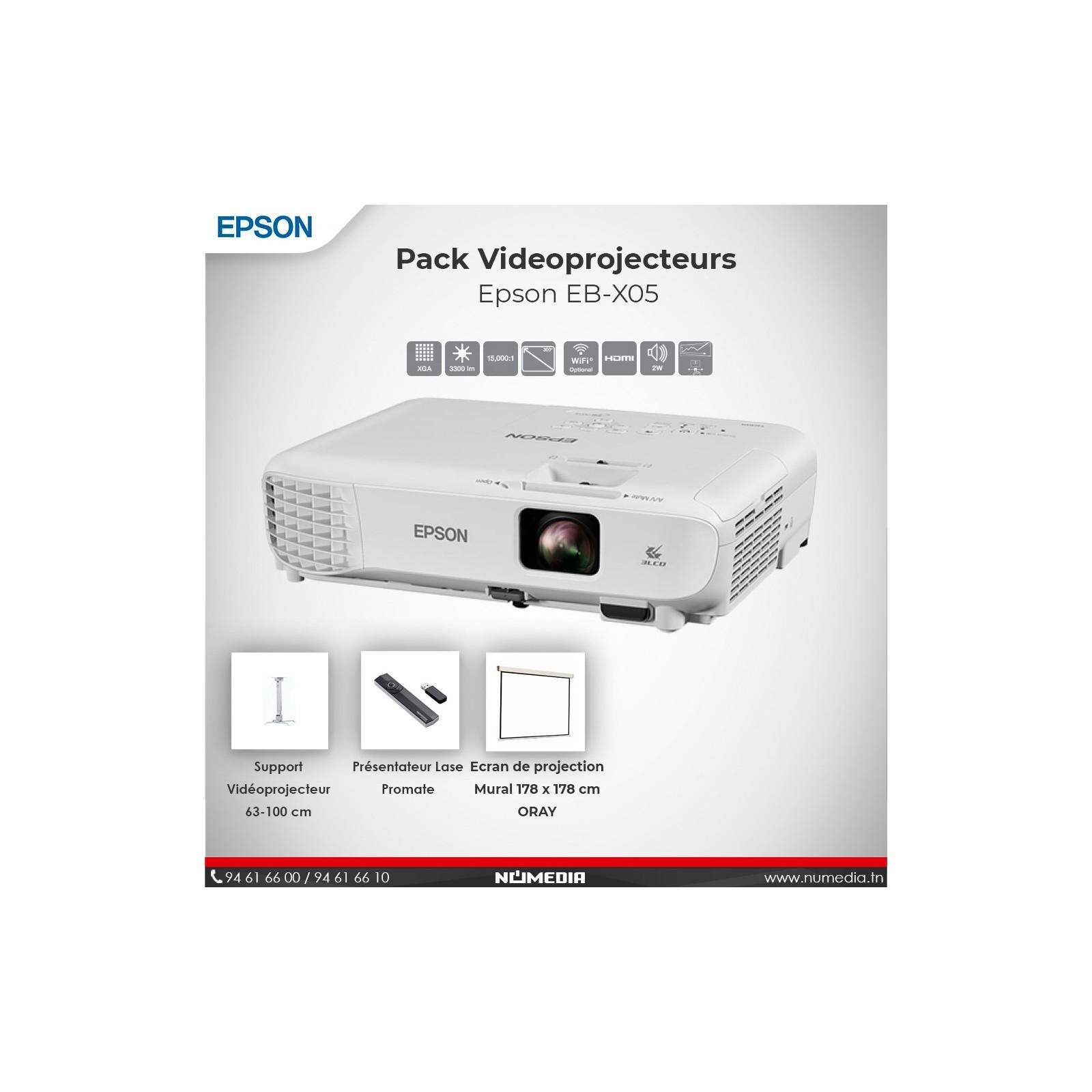 Pack Vid O Projecteur Epson Eb X Pointeur Ecran De Projection Mural